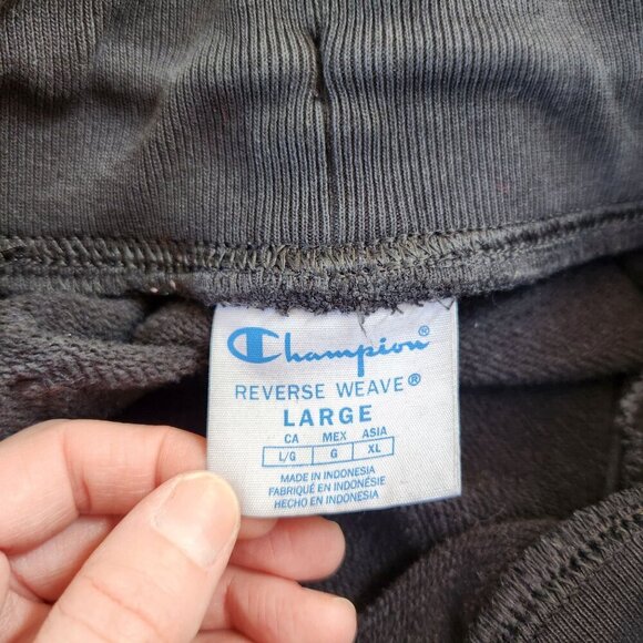 Champion Reverse Weave Black Grey Sweatpants Athletic Pants Men's L - Picture 8 of 8